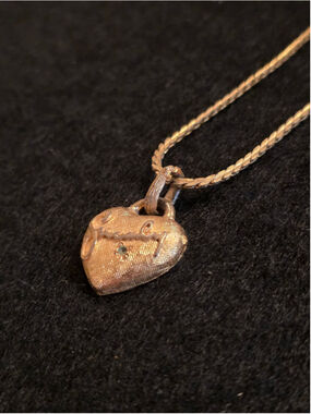 RARE 1980s Givenchy Cursive Signature Heart Necklace